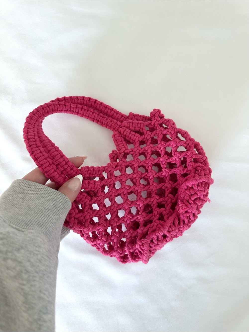 Mini Net Bucket Bag Pink
